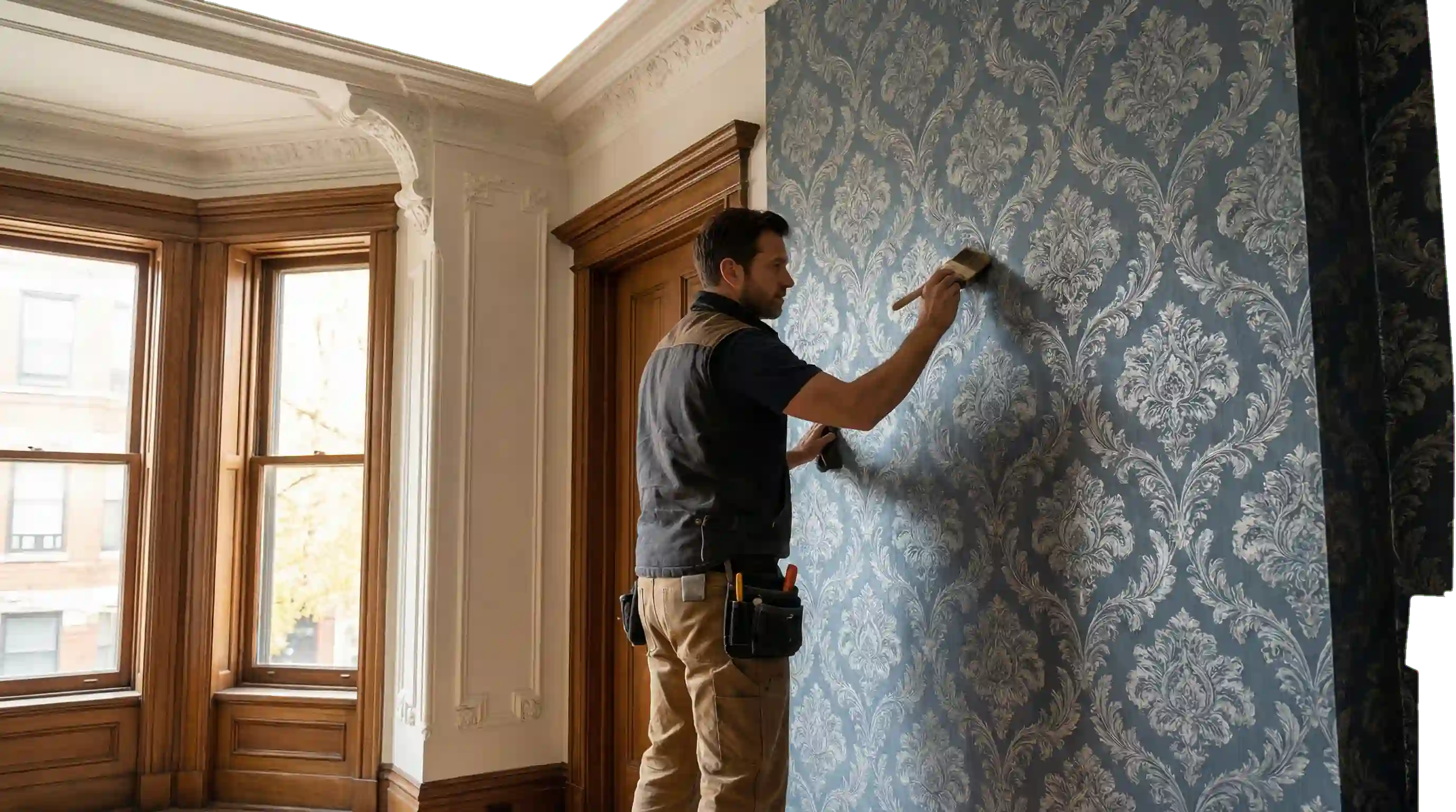 Ellen Wallpaper Houston installation process in Memorial City, Houston